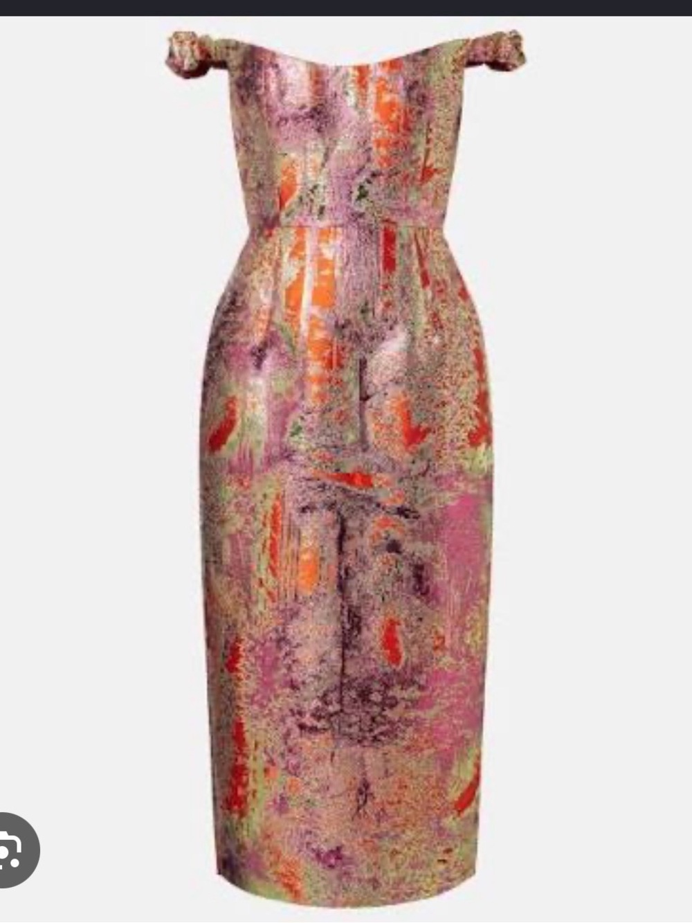 NWT Markarian Amina Brocade Off-Shoulder Dress